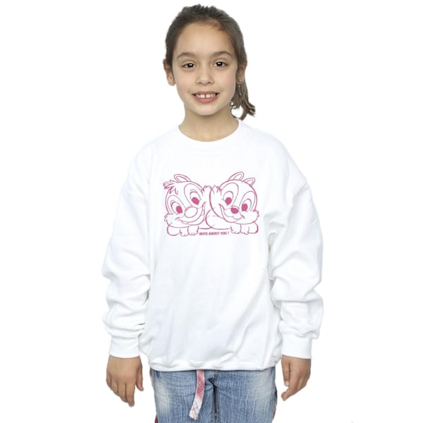 Disney Girls Chip ´n´ Dale Nuts About You Sweatshirt 5-6 år White 5-6 Years
