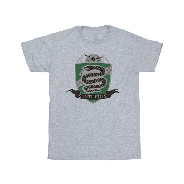 Harry Potter T-shirt för män med Slytherin-bröstmärke, 4XL, sportgrå Sports Grey 4XL