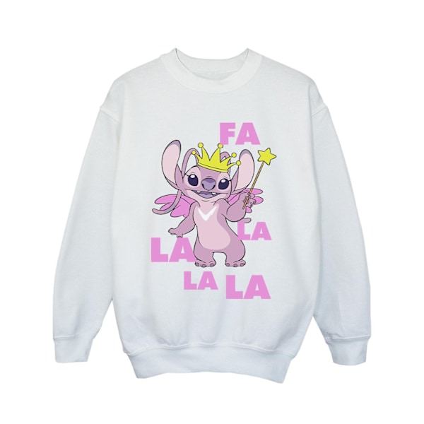 Disney Girls Lilo & Stitch Angel Fa La La Sweatshirt 12-13 år White 12-13 Years