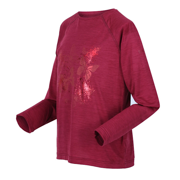 Regatta Barn/Barn Burnlee Butterflies Marl Långärmad T- Rumba Red 9-10 Years