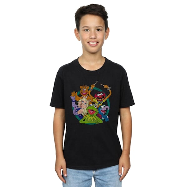 Disney Pojkar The Muppets Grupp Cirkel T-Shirt 7-8 År Svart Black 7-8 Years
