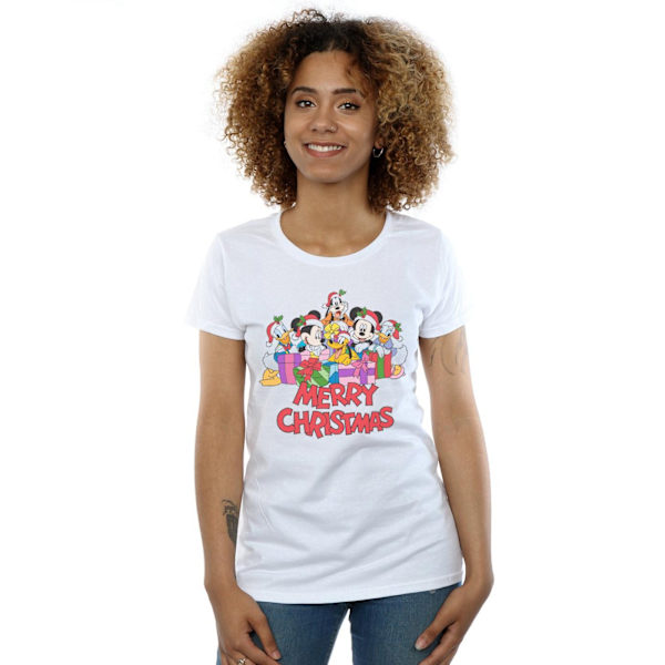 Disney Dam/Damer Mickey Mouse Och Vänner Jul Bomull White L