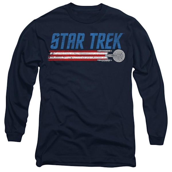 Star Trek Unisex Vuxen Enterprise Americana T-Shirt XXL Marinblå Navy XXL