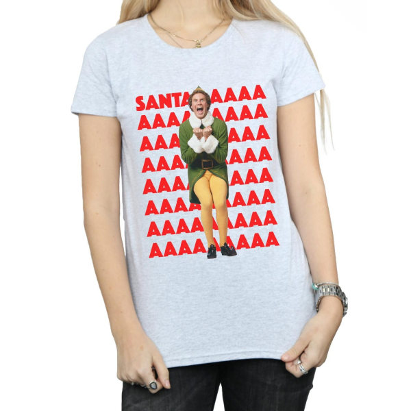 Elf Dam/Damer Buddy Santa Scream Bomull T-shirt M Sports Grå Sports Grey M