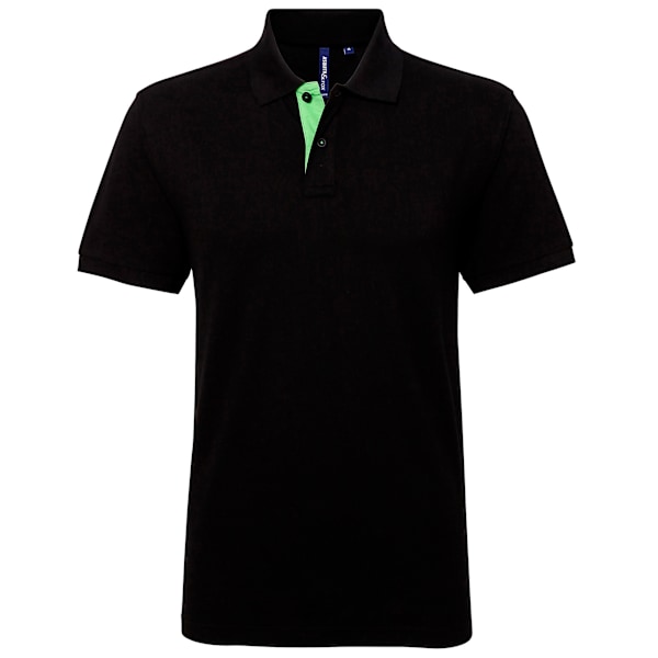 Asquith & Fox Klassisk passform Kontrast Poloskjorta S Svart/ Lime Black/ Lime S