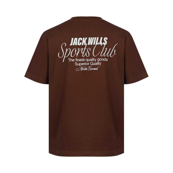 Jack Wills Herr Script Mix Oversized T-shirt S Choklad Chocolate S