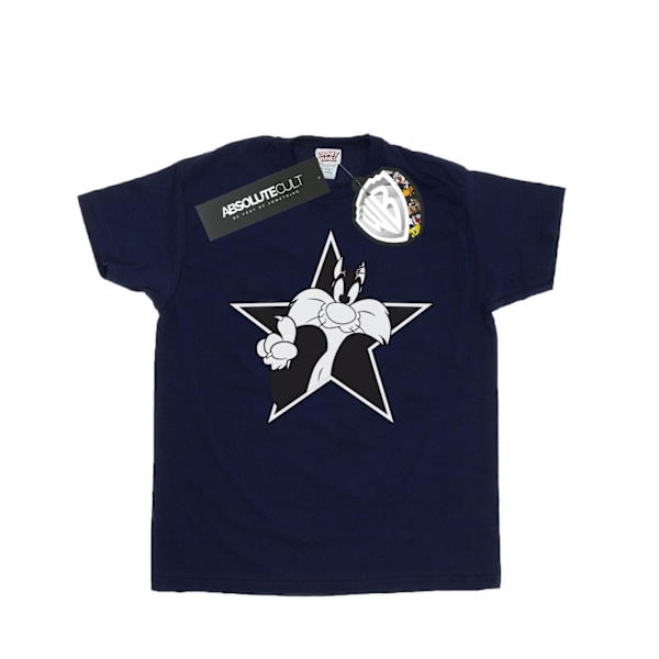 Looney Tunes Boys Sylvester Mono Star T-Shirt 9-11 år Marinblå B Navy Blue 9-11 Years