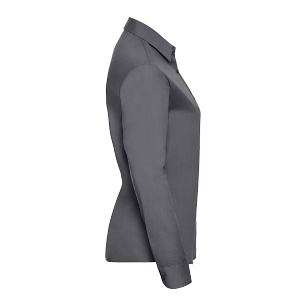 Russell Collection Dam/Damer Poplin Lätt-Skötsel Långärmad Convoy Grey XS