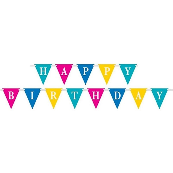 Unik festpappersbanderoll Happy Birthday En storlek Flerfärgad Multicoloured One Size