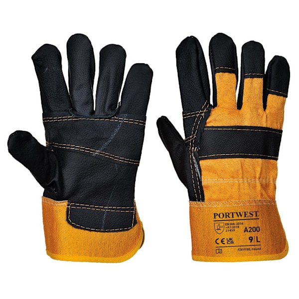 Portwest Unisex Vuxen Nöthud Läder Möbelhandskar XL Gul Yellow/Black XL
