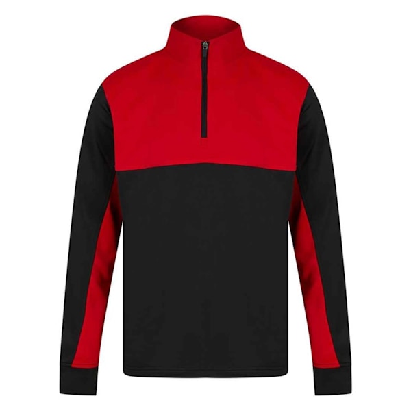 Finden & Hales Barn/Barn Quarter Zip Fleece Tröja 11-12 År Black/Red 11-12 Years