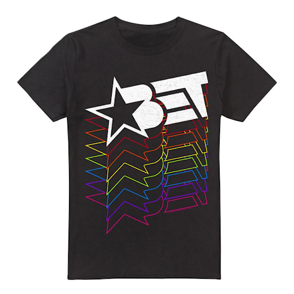 BET Herr Cascading Rainbow Logo T-Shirt 4XL Svart Black 4XL