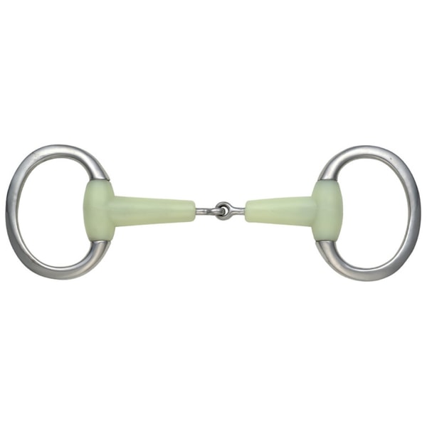 Shires Equikind Flat Jointed Horse Eggbutt Snaffle Bit 6in blek Pale Green 6in