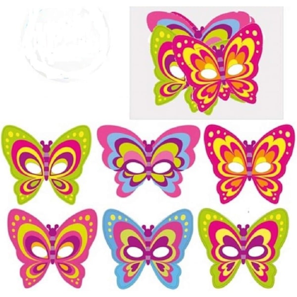 Playwrite Fjärilsfest Mask (Paket med 12) En Storlek Flerfärgad Multicoloured One Size
