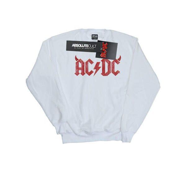 AC/DC Boys Horns Logo Sweatshirt 3-4 år Vit White 3-4 Years