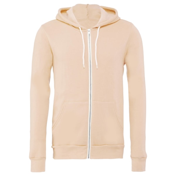 Canvas Unisex Dragkedja Polycotton Fleece Tröja med Huva / Luva Peach XS