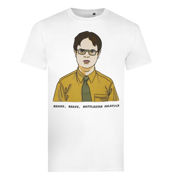 The Office Mens Bears Dwight Schrute T-Shirt XL Vit White XL