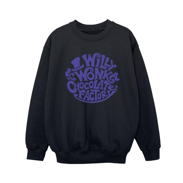 Willy Wonka & The Chocolate Factory Boys Typed Logo Sweatshirt Black 12-13 Years