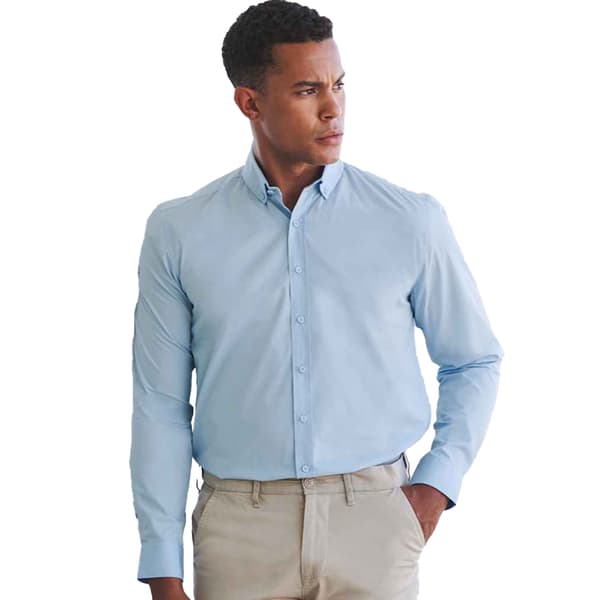 Henbury Herr CoolPlus Långärmad Formell Skjorta L Ljusblå Light Blue L