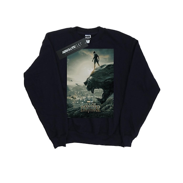 Marvel Boys Black Panther Poster Sweatshirt 12-13 år Marin Blå Navy Blue 12-13 Years