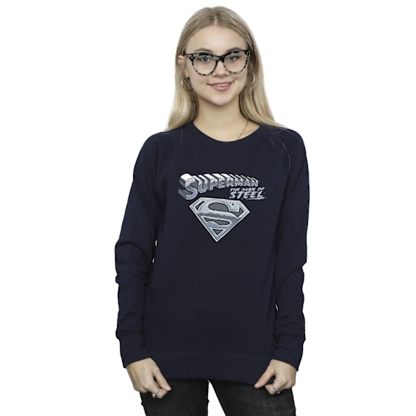 DC Comics Dam/Kvinnor Superman The Man Of Steel Sweatshirt L Navy Blue L