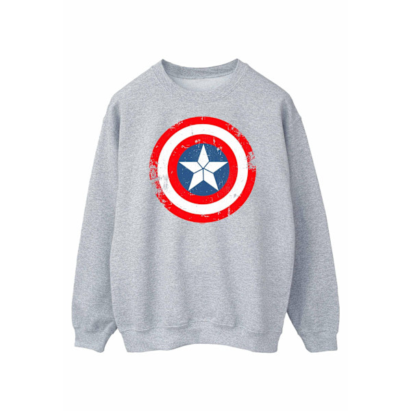 Marvel Herr Captain America Civil War Distressed Shield Sweatshirt Sports Grey L