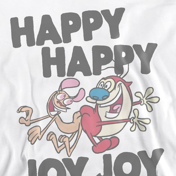 Ren & Stimpy Unisex Vuxen Happy Happy Joy Joy Sweatshirt L Vit White L