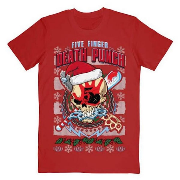 Five Finger Death Punch Unisex Vuxen Zombie Kill Xmas Bomull T-shirt Red XXL