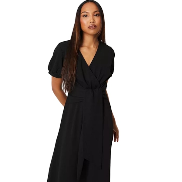 Debenhams Dam/Dam Texturerad Jersey Bälte Midi Klänning 12 UK B Black 12 UK