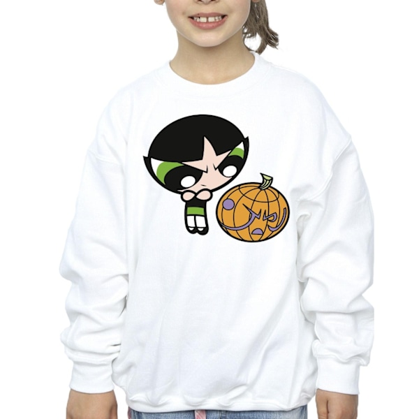 Powerpuffpinglorna Flickor Buttercup Pumpa Sweatshirt 7-8 År White 7-8 Years