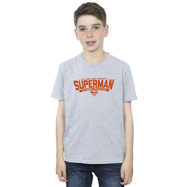 DC Comics Boys Superman Hero Dad T-Shirt 12-13 år Sports Grå Sports Grey 12-13 Years