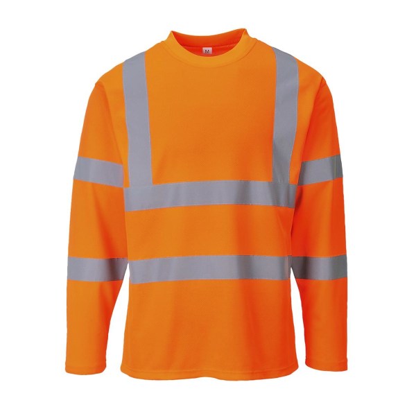 Portwest Mens Hi-Vis Comfort Långärmad säkerhets-T-shirt XXL Or Orange XXL