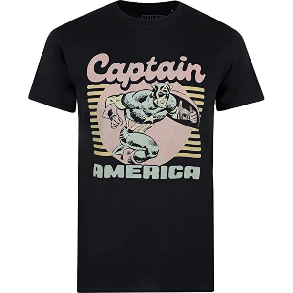 Captain America Herr 70-tals T-shirt M Svart Black M
