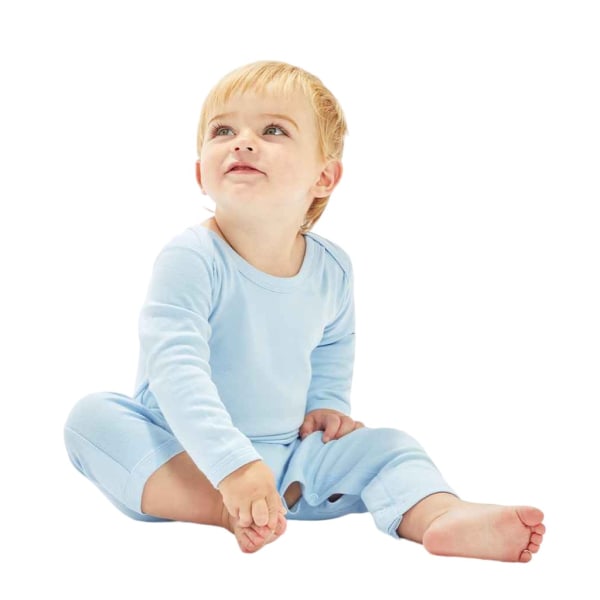 Babybugz Baby Long-Sleeved Babygrow 3-6 Månader Dusty Blue Dusty Blue 3-6 Months