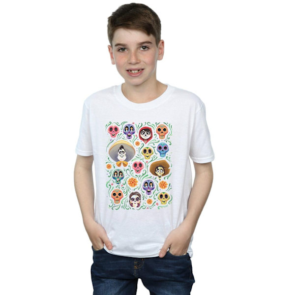 Disney Boys Coco Heads Pattern T-Shirt 3-4 år Vit White 3-4 Years