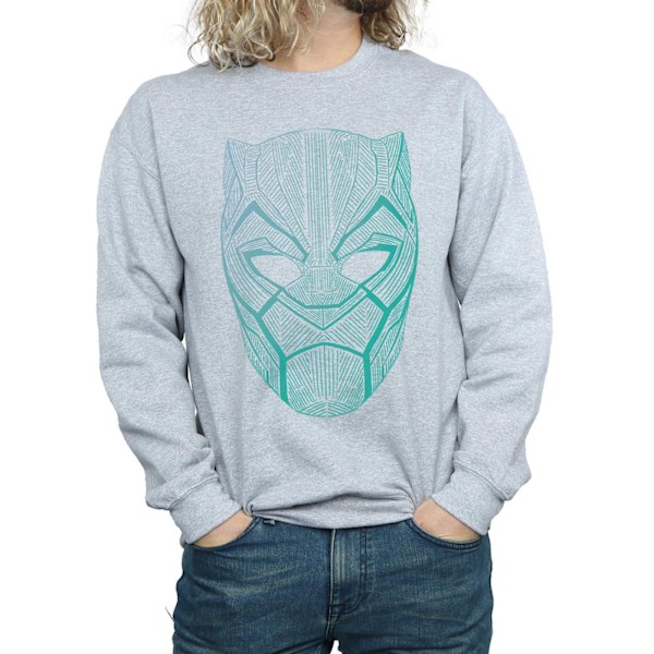 Marvel Herr Svart Panter Tribal Mask Sweatshirt S Sports Grey Sports Grey S