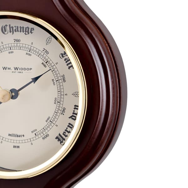 Wm.Widdop Träbarometer och Termometer En Storlek Mahogny Mahogany One Size