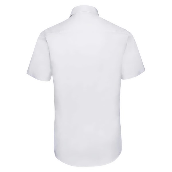 Russell Collection Herrar Easy-Care Fitted Kortärmad Skjorta 17 White 17in-17.5in