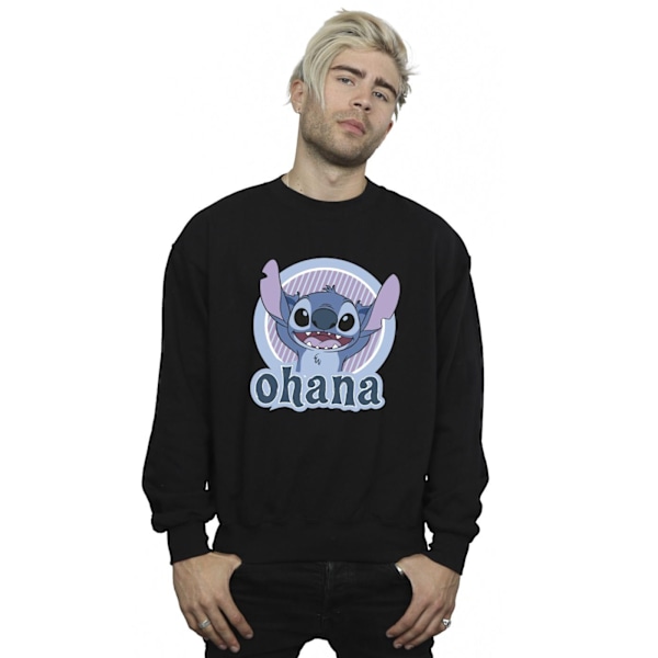 Disney Herr Lilo And Stitch Ohana Cirkel Sweatshirt XXL Svart Black XXL