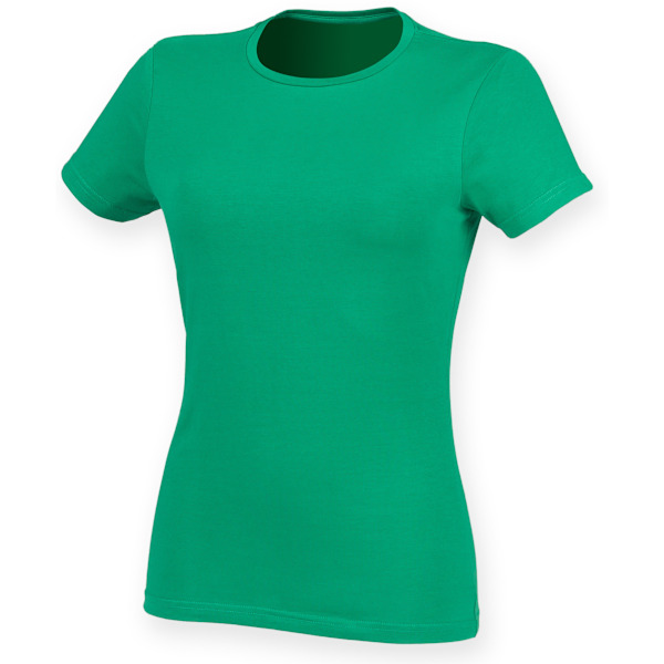 Skinni Fit Dam/Kvinnor Feel Good Stretch Kortärmad T-shirt Green XS