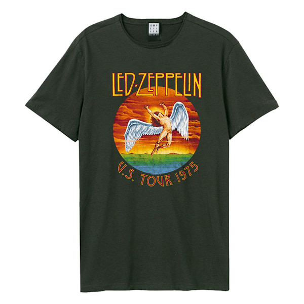 Amplified Unisex Vuxen US Tour 1975 Led Zeppelin T-shirt M Kolgrå Charcoal M