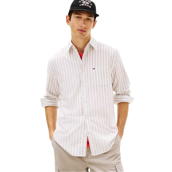 Tommy Jeans Herr Oxford Långärmad Button-Down Skjorta L Mink Mink L