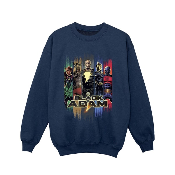 DC Comics Girls Black Adam JSA Complete Group Sweatshirt 5-6 Ye Navy Blue 5-6 Years