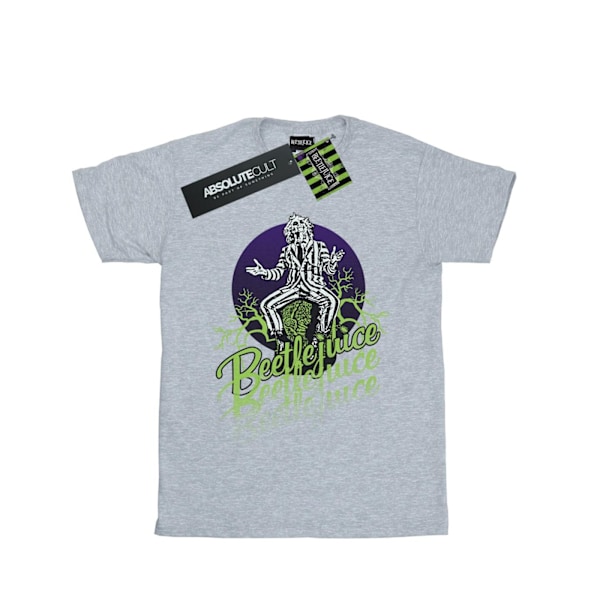 Beetlejuice Dam/Damer Blekt Pose Bomull Pojkvän T-shirt S Sports Grey S