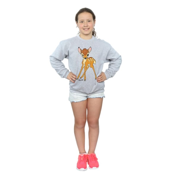 Bambi Girls Classic Cotton Sweatshirt 7-8 år Sports Grey Sports Grey 7-8 Years