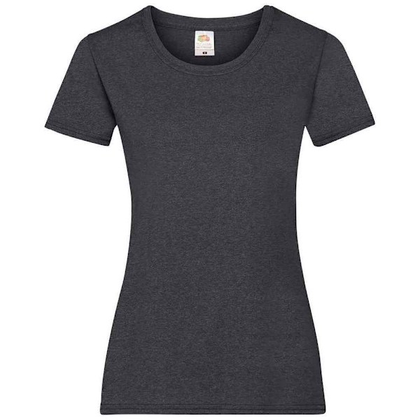 Fruit of the Loom Dam/Damvärde Heather Lady Fit T-shirt Dark Heather Grey 8 UK