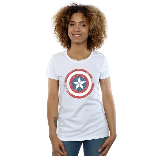 Marvel Dam/Dam Captain America Civil War Distressed Shield White L