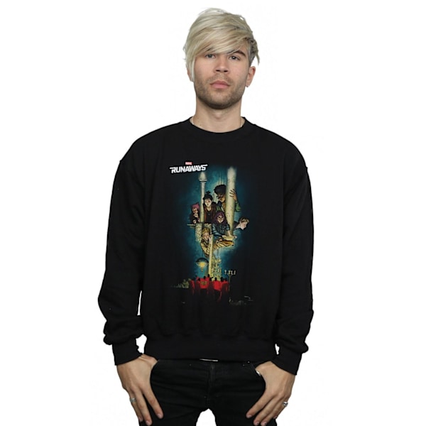 Marvel Mens Runaways Poster Sweatshirt S Svart Black S