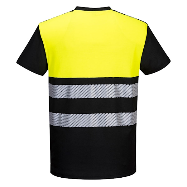 Portwest Herr PW3 Bomull Hög Synlighet T-shirt S Svart/Gul Black/Yellow S