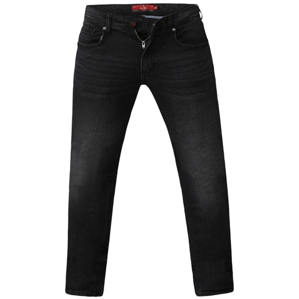 D555 Mens Benson King Size Tapered Fit Stretch Jeans 34XL Grå Grey Stonewash 34XL